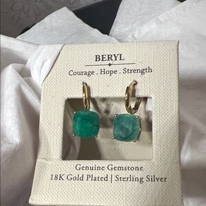 NWT Genuine Beryl Gemstone earrings